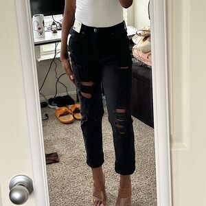 Aéropostale Black Distressed Mom Jeans